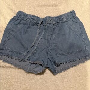 Women's Blue Denim Flowy Short